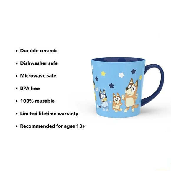 1 Bluey Mug, Blue with Bluey’s Family, 15 oz - Picture 6 of 10